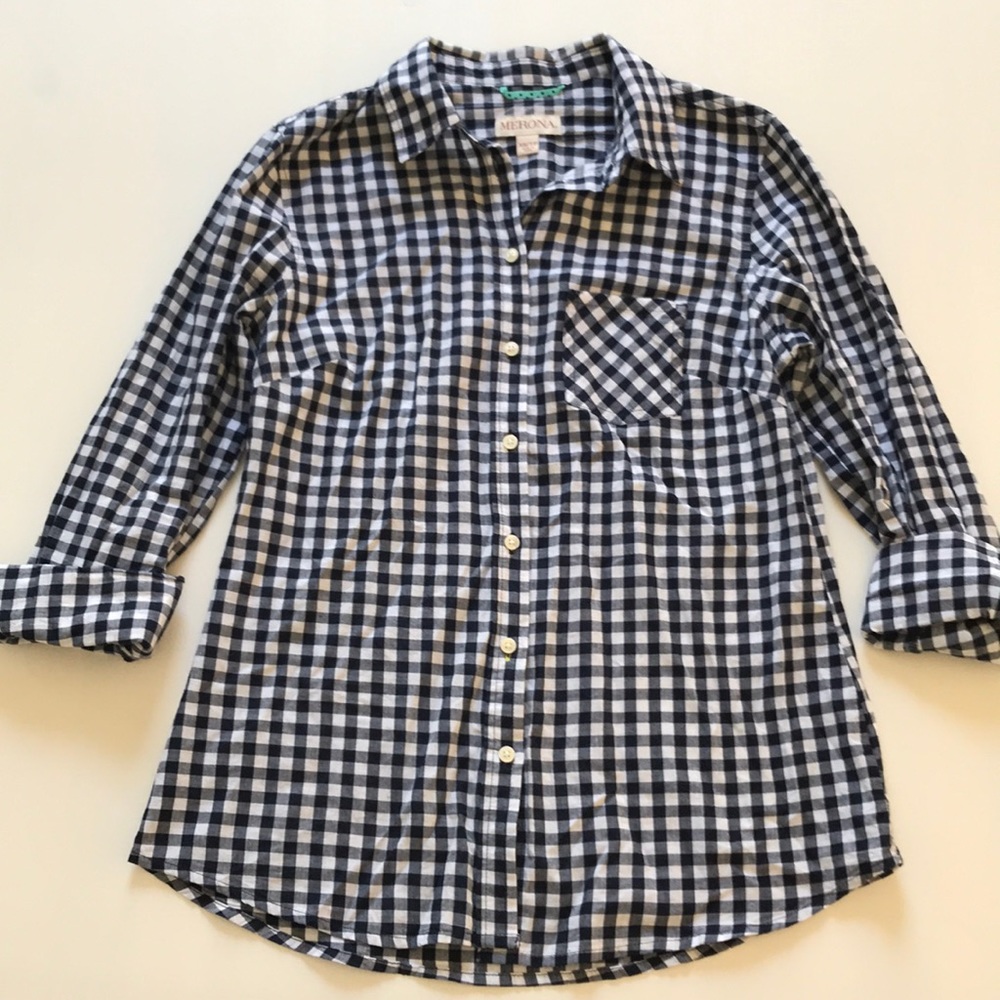 Merona Blouse (Navy and White) Size XS - Like New